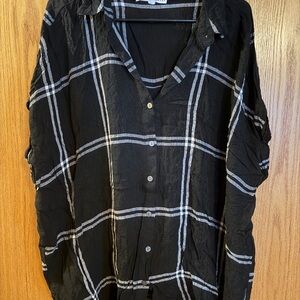 Black Plaid Women's Top